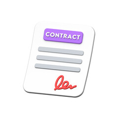Take a look at this creative 3d style icon of contract in modern style