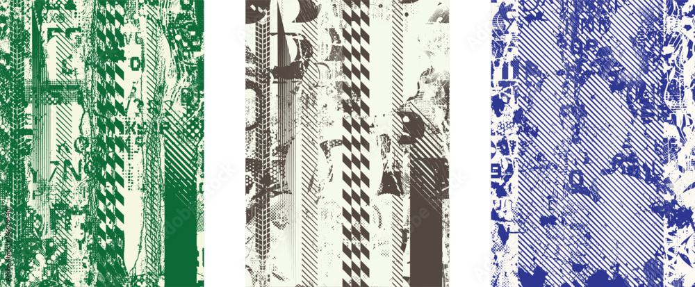 Poster Glitch distorted geometric shape . Noise destroyed logo . Trendy cyber punk poster . Glitched frame .Grunge textured . Distressed effect .Vector shapes with a halftone dots screen print texture.