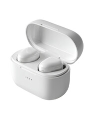 White wireless earbuds in charging case (6)