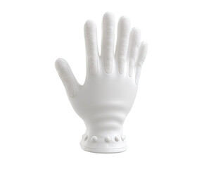 Obraz premium White glove, hand-shaped, isolated on black. Textured, five-fingered, appears pliable, small bumps at wrist