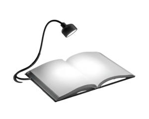 Open book illuminated by a flexible lamp (2)