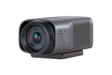 Gray compact camera with large lens