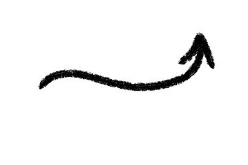 Bold black arrow pointing to the right direction, minimalist design element on transparent background