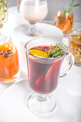 Various autumn winter alcohol cocktails