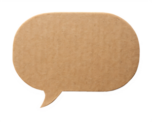 Brown cardboard speech bubble shape for messaging or communication concepts on isolated on white background ,PNG.AI Generated.