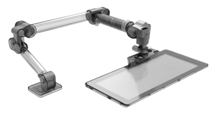 Adjustable tablet mount with flexible arms