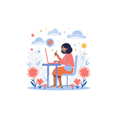 vector illustration of a happy family