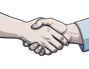 Fototapeta premium Close up of two people shaking hands in agreement against a dark background