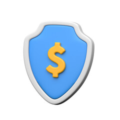 Security shield with dollar sign concept icon of financial security