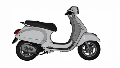 Obraz premium Elegant Silver Scooter TwoWheeled Urban Transportation Design