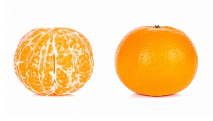 Peeled and Whole Mandarin Oranges Citrus Fruit Comparison