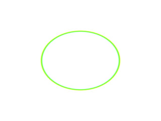 Abstract green circle isolated on transparent background, representing a loading or processing indicator, with a soft glowing effect