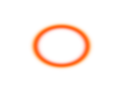 Abstract orange circle isolated on transparent background, representing a loading or processing indicator, with a soft glowing effect