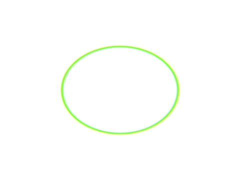 Abstract green circle isolated on transparent background, representing a loading or processing indicator, with a soft glowing effect