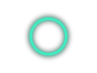 Bright neon green circle with a soft glow, isolated on transparent background