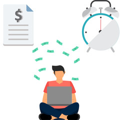 Business investor doing Wealth Management Illustration