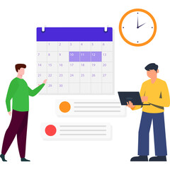 Businessman doing event planning Illustration