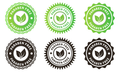 Paraben Free Badge Icon Organic Natural Skincare Product Label Design