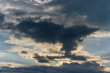 夏の空　夕暮れの時の空と雲218