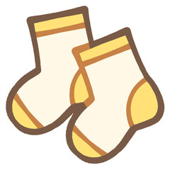 かわいいシンプルな靴下のアイコンイラスト素材