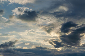 夏の空　夕暮れの時の空と雲230