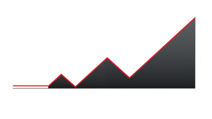 Dynamic financial chart illustrates steady growth and future success in business strategies on white and transparent Background