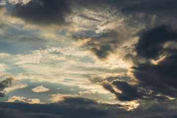 夏の空　夕暮れの時の空と雲232