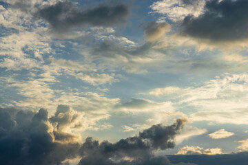 夏の空　夕暮れの時の空と雲235