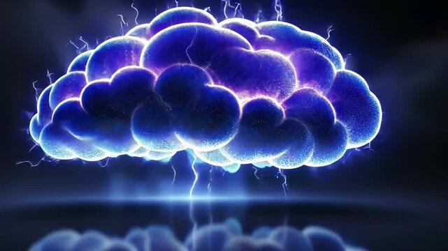 Electric brain with vibrant colors and energy bursts - Powered by Adobe