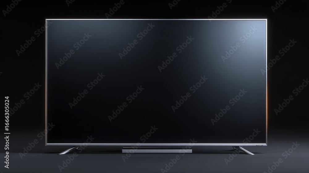 Poster large digital display mockup with smart tv design, ultra-thin frame, 3d rendering isolated on black 