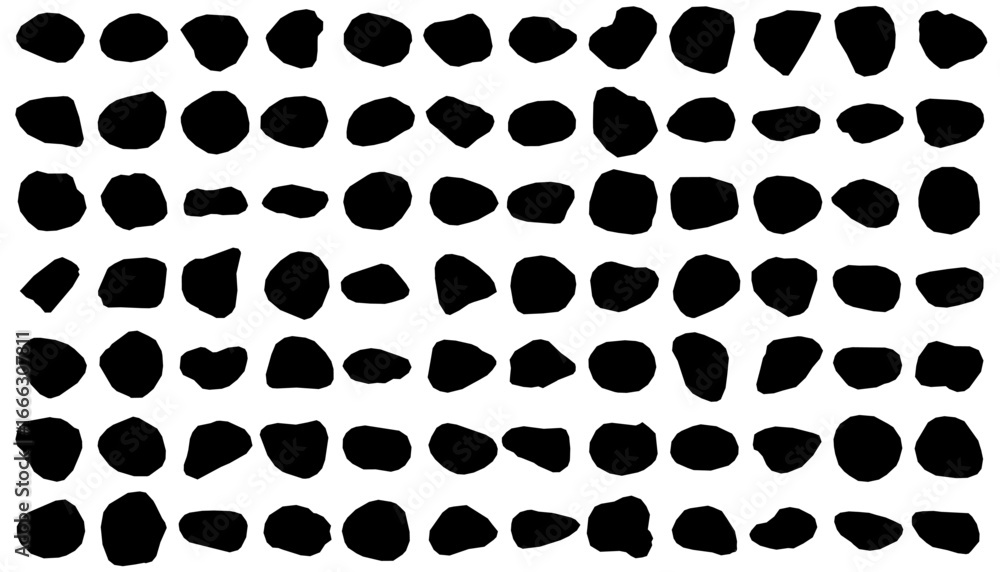 Poster black and white rocks arranged in a striking pattern resemble smooth rocks in silhouette. the minima