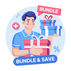 A flat style illustration showing bundle offer