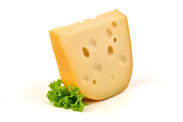 Swiss Cheese Wedge Lettuce, isolated on white background