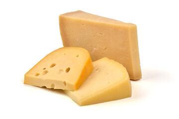 Cheese Wedges Grouped, isolated on white background