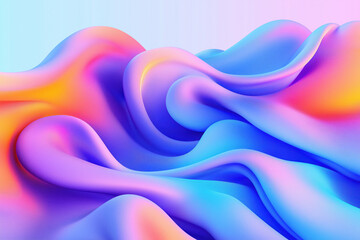 Vibrant 3D Abstract Waves in Gradient Colors
