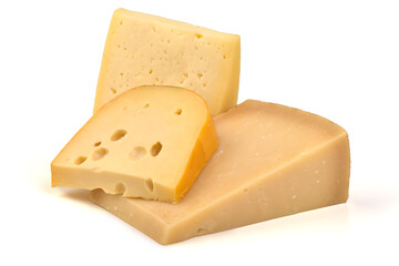 Cheese Blocks Stacked, isolated on white background