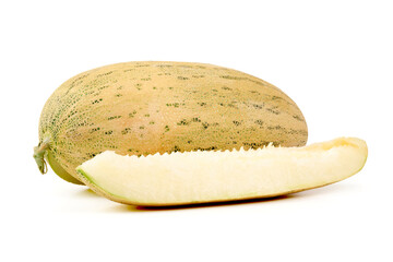 Cantaloupe Melon Slice, isolated on white background