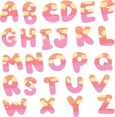 Sky Design font alphabet vector set for school colorful letters set	