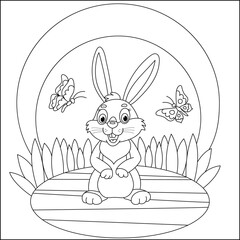Children's coloring rabbit