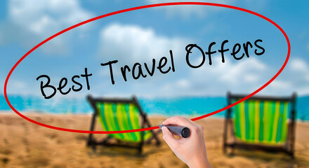 Best Travel Offers - Beach Scene with Lounge Chairs Image