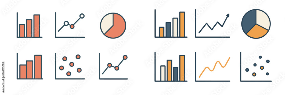 Aufkleber charts and graphs for data visualization and analysis purpose