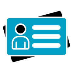 Credential Glyph Blue Icon