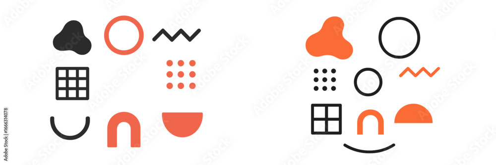 Poster minimalist vector illustrations of abstract shapes and patterns