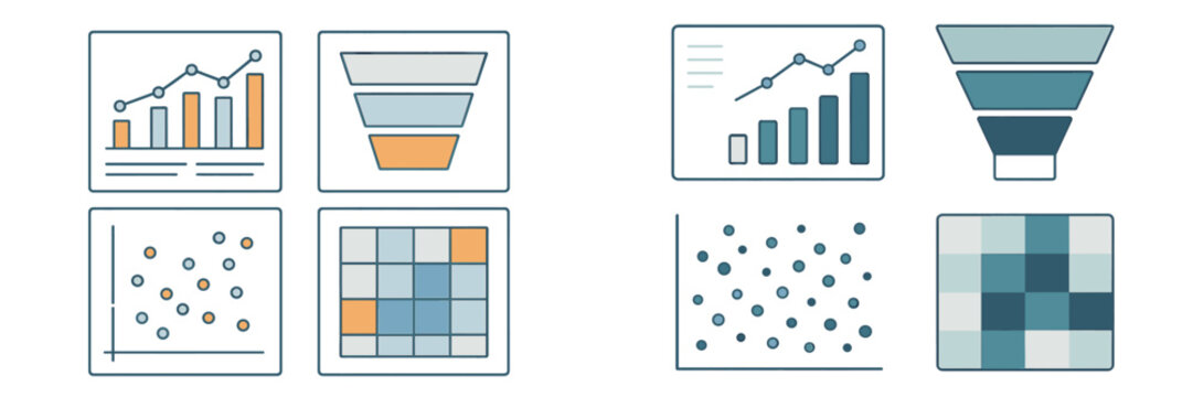 Vector illustration of data visualization elements for analytics