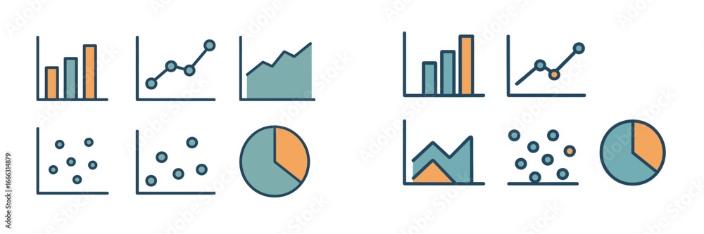 Poster vector illustration of data visualization charts for analysis