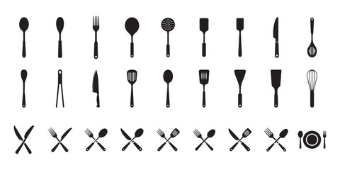 Black and White Kitchen Utensil Set