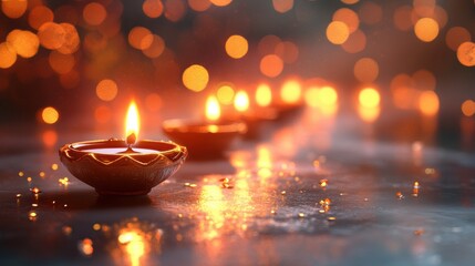 Banner design for diwali festival and podium,Diwali light decoration candle with fireworks,Stage,Product display Showcase design sparkle background,Deepavali,Dipavali,3D podium illustration.