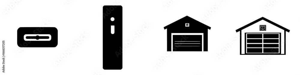 Aufkleber selection of different garage icons showcasing diverse styles for design and architecture projects