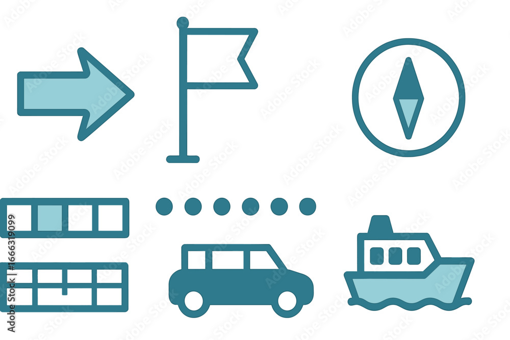 Poster navigation elements vector illustration for maps and travel