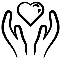 caring hands heart icon